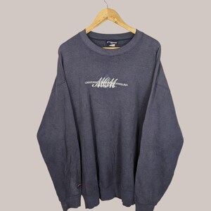 Vintage 90s University of Carolina Charlottes Sweatshirt Charlottes Crewneck Charlottes Sweater Embroidery Logo Black Color Men’s Saiz XL