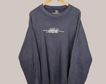 Vintage 90er Jahre Charlottes Sweatshirt Charlottes Rundhalsausschnitt Charlottes Sweater Embroidery Logo Schwarz Farbe Herren Saiz XL