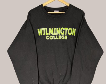 vintage Wilmington College Ohio sweat à capuche Wilmington College ras du cou pull Wilmington College logo imprimé Wilmington College couleur noire XL