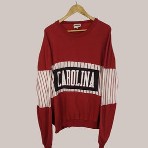 Vintage Carolina By Nutmeg Sweatshirt Carolina Crewneck Carolina Pullover Carolina Printed Logo Red Colour Saiz Large