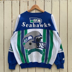 Distressed Vintage 90s Seattle Seahawks By Starter Sweatshirt Seahawks Crewneck  Sportswear NFL Seattle Seahawks Printed Logo Saiz 2XL