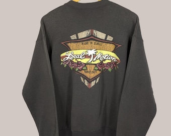 Vintage Local Motion Surf Sweatshirt: Hawaiian Boardriders Club, Faded Black (M)