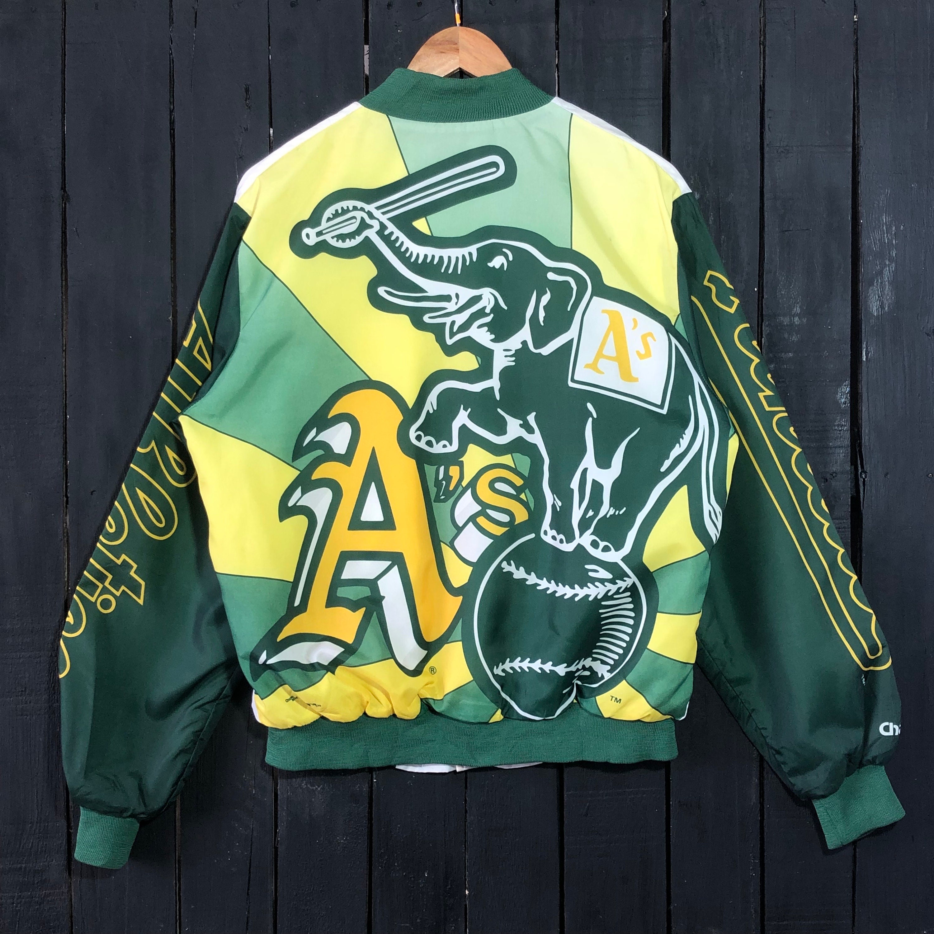 Vintage 80s Oakland Athletics Chalk Line Jacket Bomber Fanimation