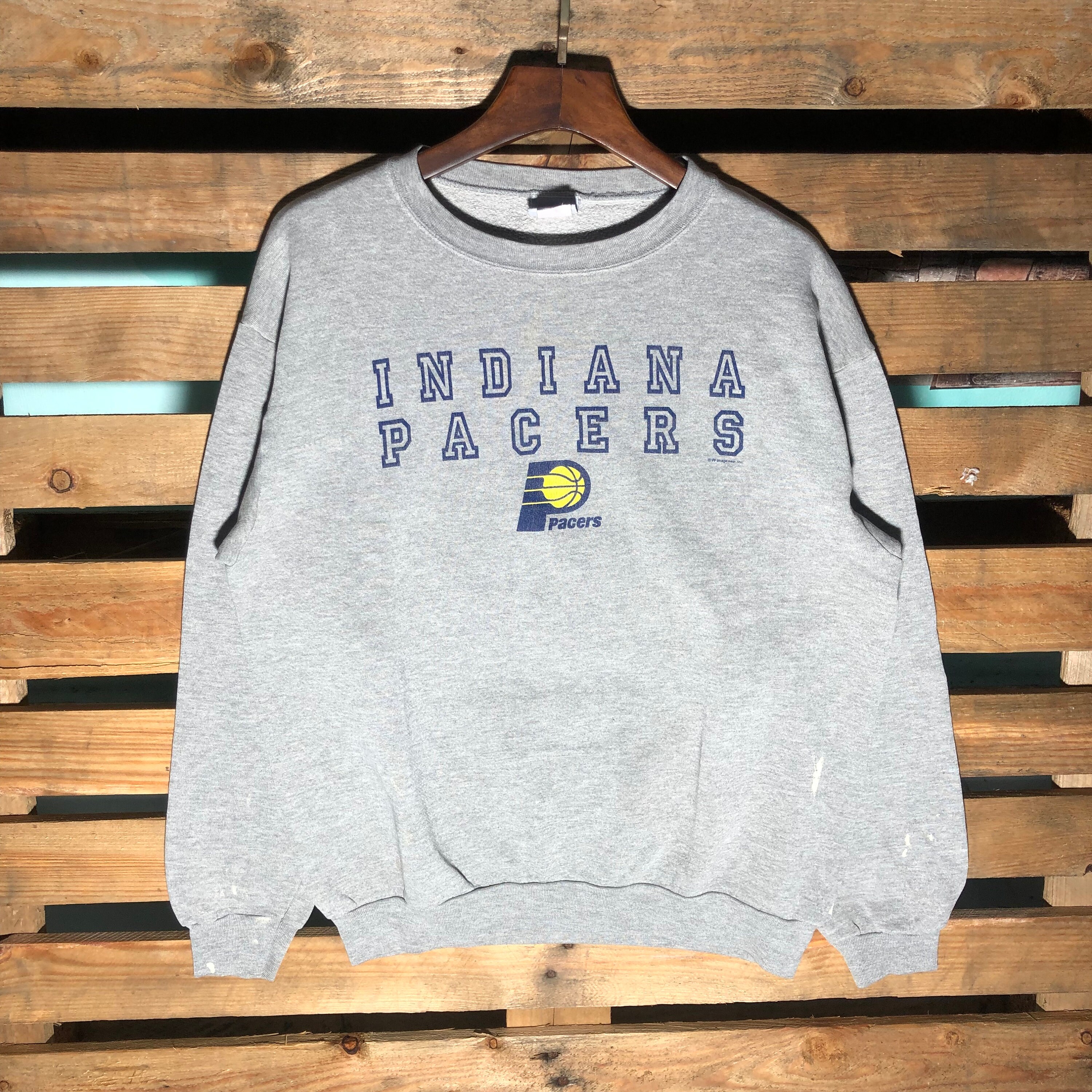 CustomCat Indiana Pacers Vintage NBA Crewneck Sweatshirt Ash / S