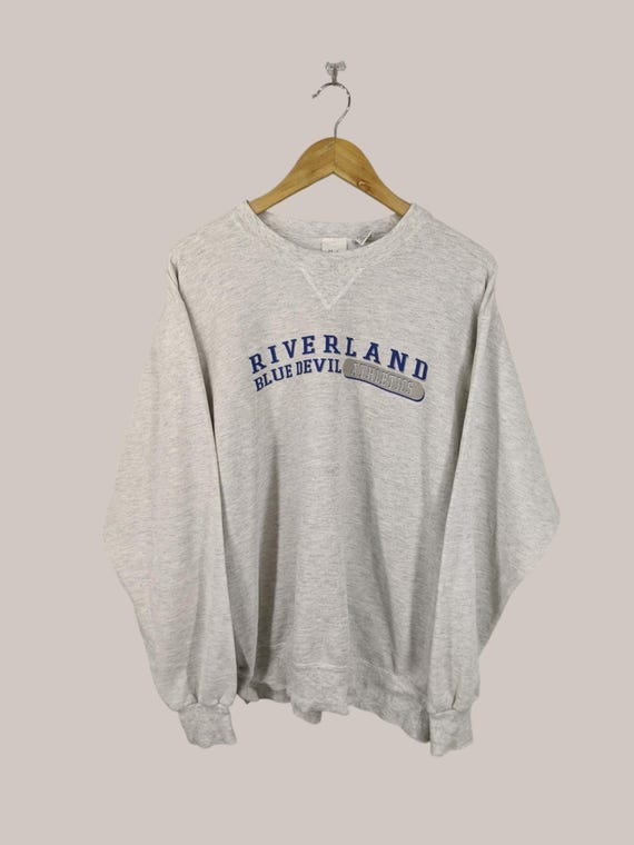 Vintage RIverland Duke Blue devils University Sweatshirt Duke Crewneck Duke Sweater Pullover Duke University Blue Devils Printed Logo Gray M