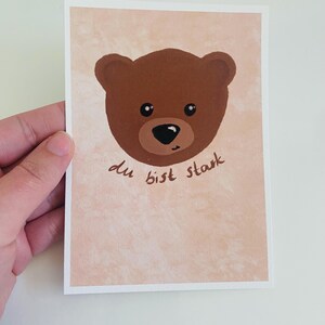 Carte postale Ours / Carte postale A6 / Carte postale Enfant / Carte d'anniversaire / Cartes de motivation