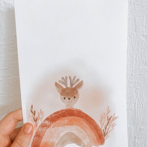 Postkarte Reh / Postkarte A5/ Postkarte Kinder/ Geburtstagskarte/ Postkarte Regenbogen