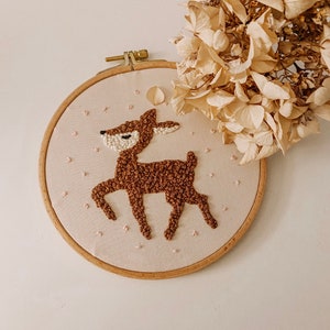 Embroidery picture deer/ Embroidery deer/ Embroidery frame deer/ Embroidery picture for a birth or birthday/ Personalized embroidery frame