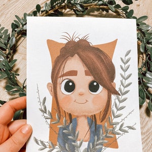 Postkarte Mädchen/ Postkarte A5/ Postkarte Kinder/ Geburtstagskarte