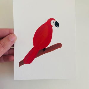 Postcard parrot/ Postcard A6/ Postcard children/ Birthday card/ Postcard flying macaw