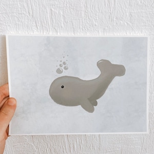 Postkarte Wal/ Postkarte A5/ Postkarte Kinder/ Geburtstagskarte