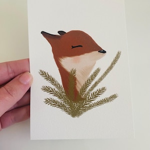 Carte postale Renard / Carte postale A6 / Carte postale Enfant / Carte d'anniversaire