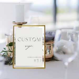 Minimalist Wedding Custom Sign Template, Wedding Custom Sign Template Download, Editable Modern Wedding Custom Sign, Instant Download, Julia