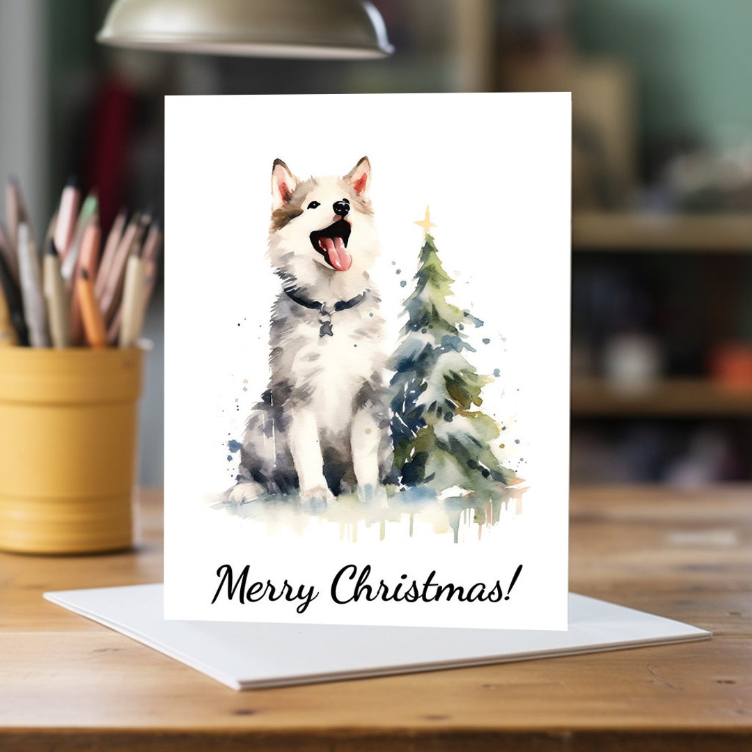 Husky Christmas Card 