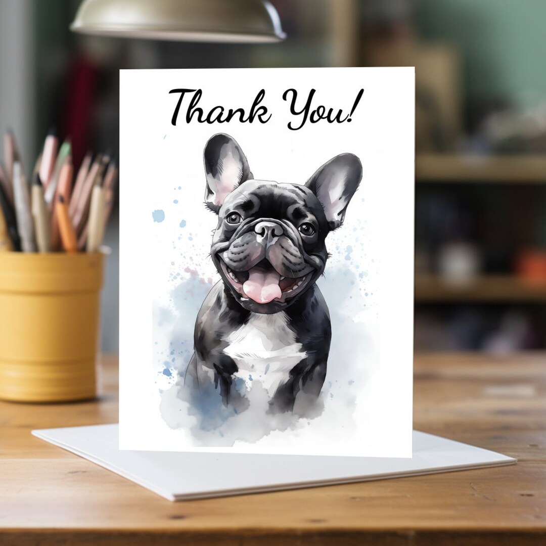 French Bulldog Thank You Card A5 Dog Greeting Card Dog - Etsy