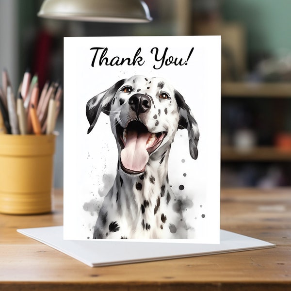 Dalmatian Thank You Card | A5 Dog Greeting Card | Dog Card