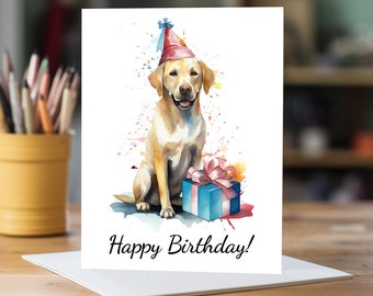Labrador Retriever Birthday Present Card | A5 Dog Greeting Card | Dog Card