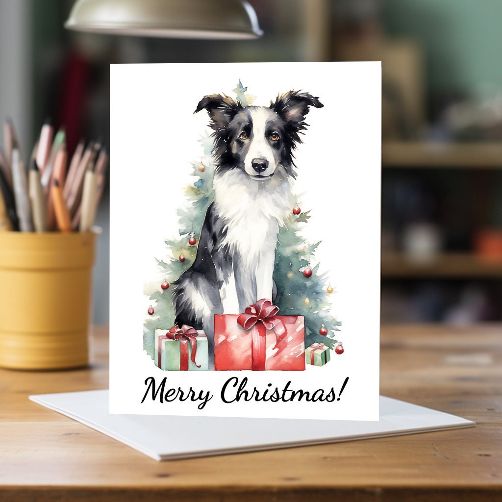 Biglietto Di Auguri A5 Con Cane Border Collie – Disegno Umoristico Di Bryn Parry, Bianco Interno Con Busta - 2