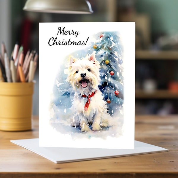West Highland White Terrier (Westie) Christmas Card | A5 Dog Greeting Card | Dog Card