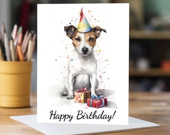 Jack Russell Birthday Present Card | A5 Dog Greeting Card | Dog Card