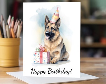 German Shepherd Birthday Present Card | A5 Dog Greeting Card | Dog Card