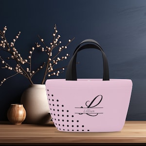 Benutzerdefinierte Rosa Lunch Tasche für Frauen, personalisierte Name Tasche für Erwachsene, Monogramm Süße Lunch Tasche, Geschenk für Sie