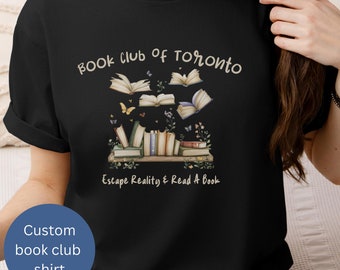 Custom Book Club Shirt, Personalized Logo Graphic Tee, Customizable Literacy T Shirt, Book Lovers Gift