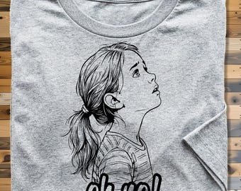 Oh No Shirt, Funny Reaction Graphic Tee, Anxiety Humor Apparel