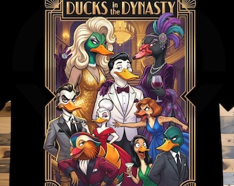 Ducks in the Dynasty Shirt, Retro Soap Opera Bird T-Shirt, Art Deco Graphic Tee
