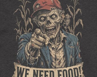 Zombie Shirt, Vintage Horror Graphic, Cornfield Brain Food Tee