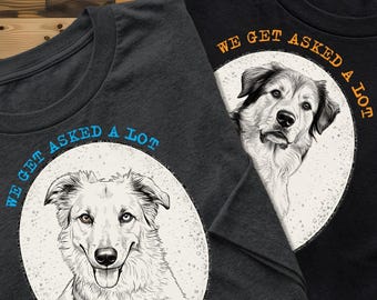 Custom Dog Portrait Shirt, Personalized Pet Photo Tee, Mixed Breed Dog Lover Gift