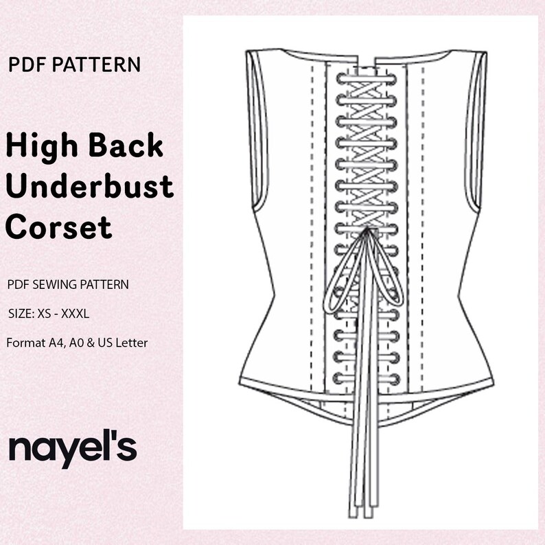 High Back Underbust Corset Sewing Pattern PDF | Beginner Friendly ...