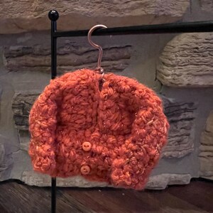 Handgemachte Orange Sparkle Star of the Show Mini Cardigan Ornament Decor