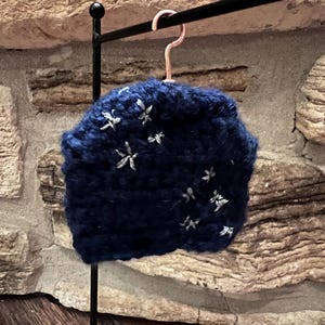 Midnight Blue Starfield Mini Cardigan Ornament - Handgemachte Häkelarbeit-Dekor