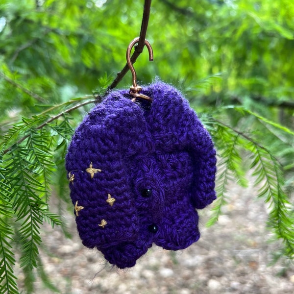 Handmade Purple and gold star Mini Cardigan Ornament Decor