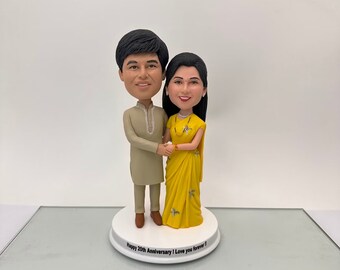 Custom Couple Statue, Custom Wedding Bobbleheads, Custom Indian Couple Figurines, Custom Indian Sculpture Figurine, Custom Exotic Bobblehead