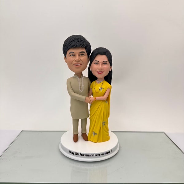 Custom Couple Statue, Custom Wedding Bobbleheads, Custom Indian Couple Figurines, Custom Indian Sculpture Figurine, Custom Exotic Bobblehead