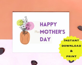 Printable Mother's Day Card Digital Mothers Day Card - Etsy