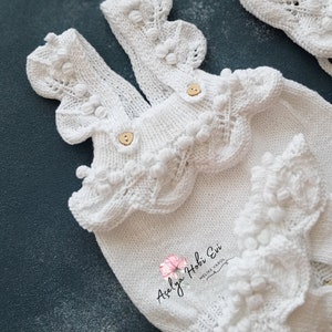 Handmade Cotton Rompers for Babies - Knitted baby rompers - Newborn Set