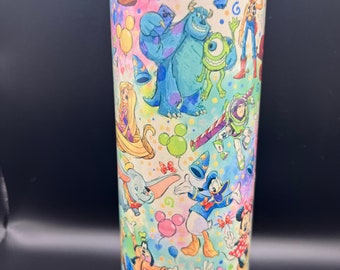 Vaso con personaje de Disney de 20 oz con pajita y tapa
