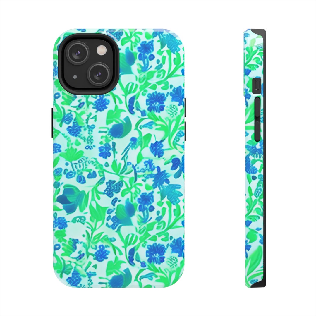 Floral Blue Green Phone Case for All Iphone Types Etsy