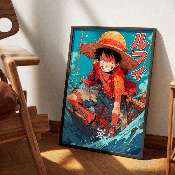 popular tv anime poster, manga art files, anime poster, Õne Piece poster, Monkey D Lùffy art Poster, lùffy poster, Õne Piece Anime Fan Gift