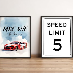 Race Car Theme Party Sign, Fast One, Two Fast, Need Four Speed, Kids Speed Racing Car Poster, Racing Editable Template, Instant Download