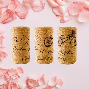 Bouchons de vin en liège personnalisés pour Mariage Cécilia & Mathieu