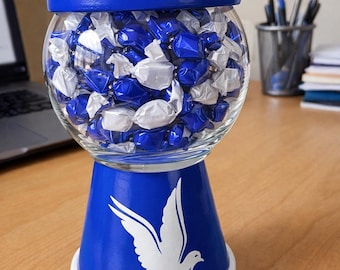 Zeta Phi Beta Konfektschale mit Deckel - Taube oder Handzeichen - Feiner seit 1920 - Schwesterngeschenk - Griechisches Dekor - Handgemacht - Zwei Größen