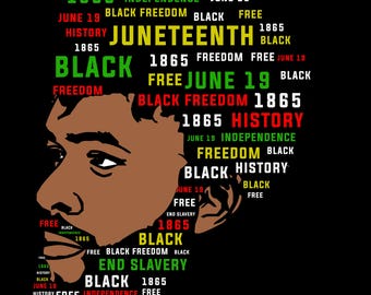 Juneteenth Male Head Design T-Shirt (Unisex)