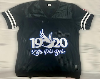 Zeta Phi Beta Sorority, Incorporated Black & White Line Jersey (Ladies Size)