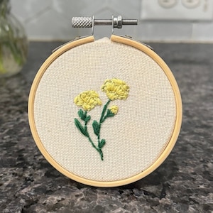 Hand-Sewn Floral Embroidery Art - Adorable Wall Decor - Perfect Gift Idea