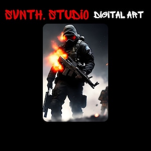 MW2 Ghost Inspired Digital Print | High Resolution Digital Painting, Soldier in Combat, Video Game Props, Typical Gamer Decor, COD inspired