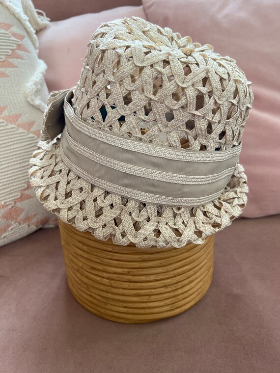 1960's YSL Woven Straw Hat by Yves St. Laurent Gem